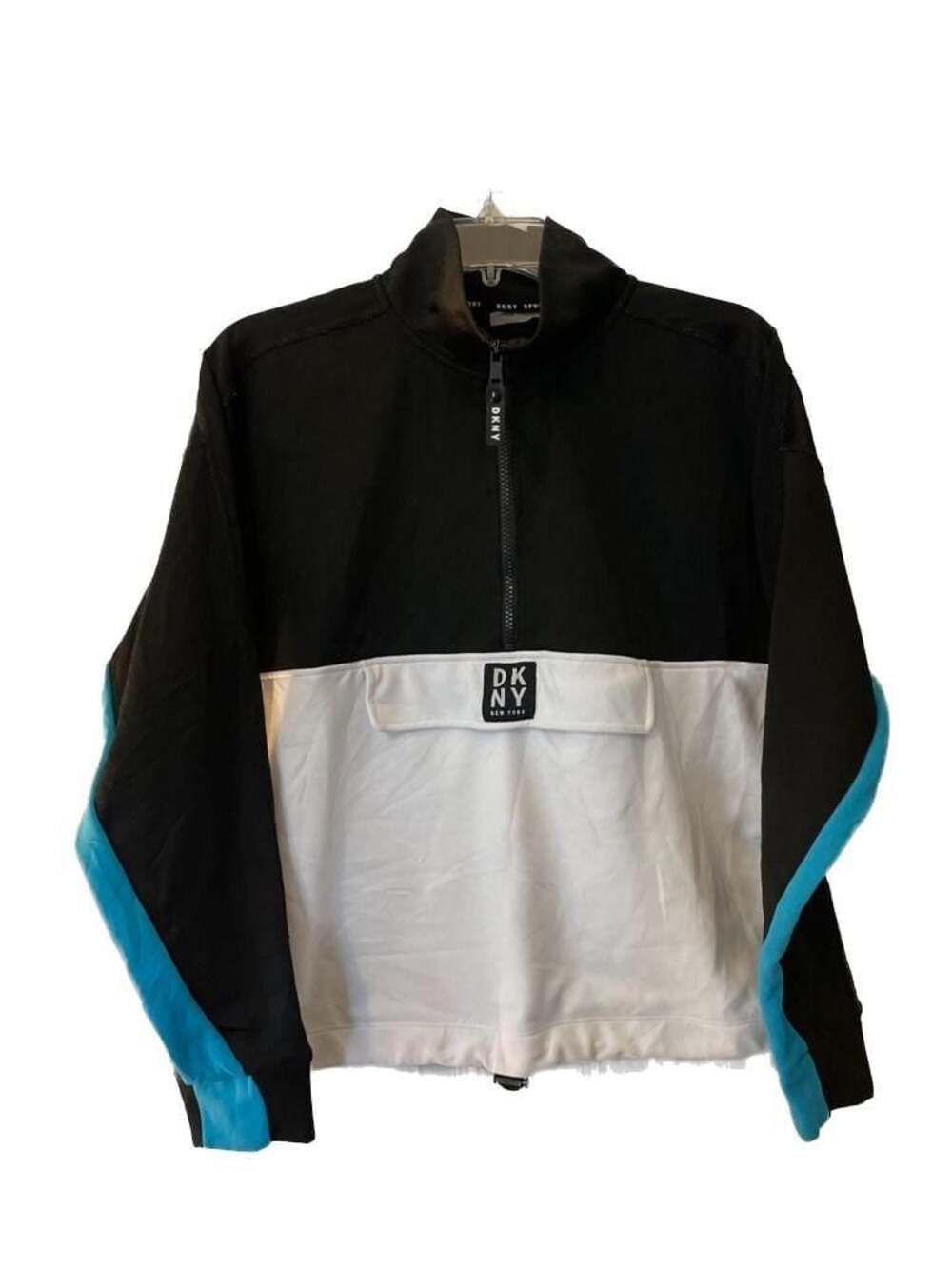 DKNY Sport Women's Colorblock 1/4 Zip Pullover Jacket With Front Pocket
